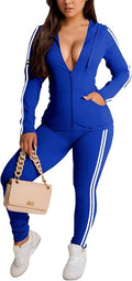 YeGine Women 2 Piece Outfits Long Sleeve Tracksuit Bodycon Matching Sets Hoodie Jacket Jogging Suit