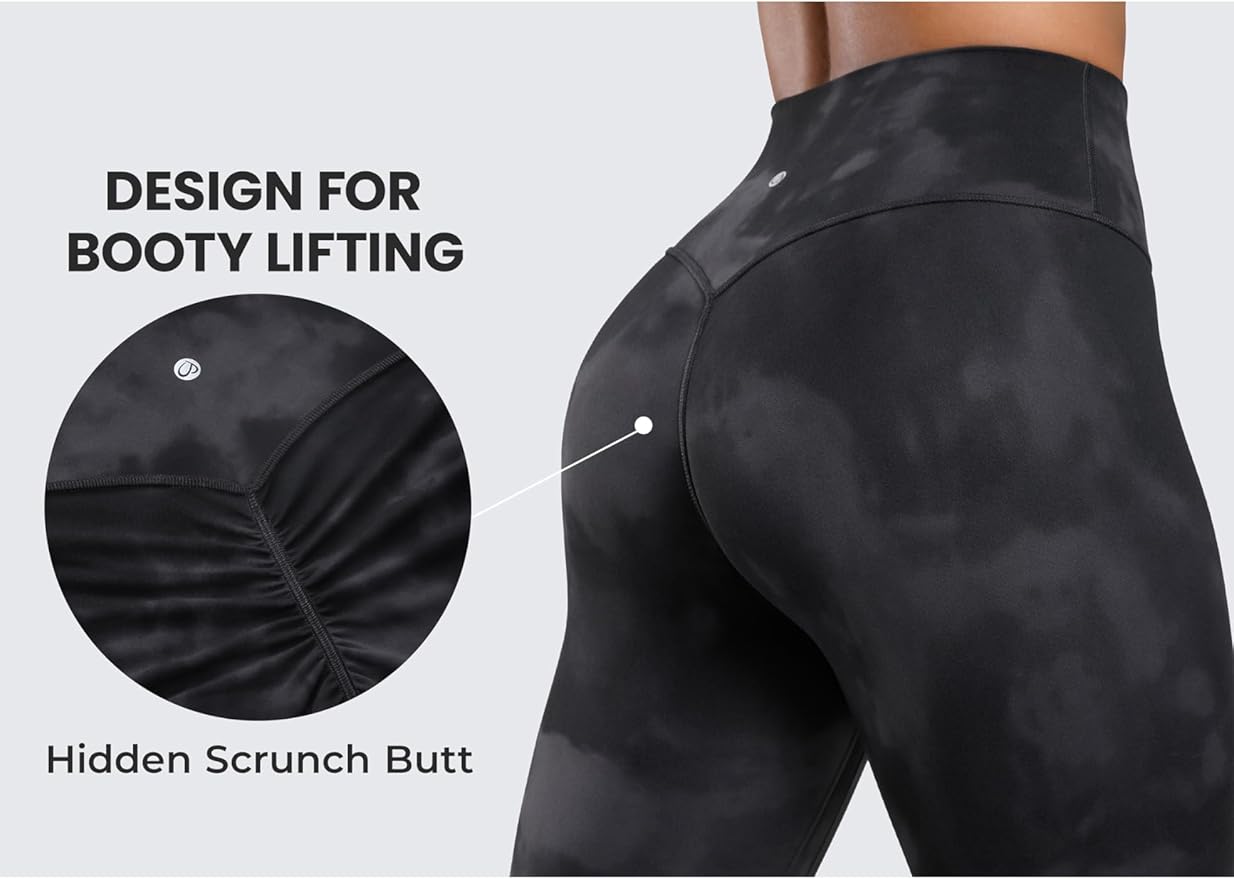 CRZ YOGA Secretsculpt Butterlift Workout Leggings 25" - No Front Seam High Waisted Womens Yoga Pants Booty Scrunch Butt