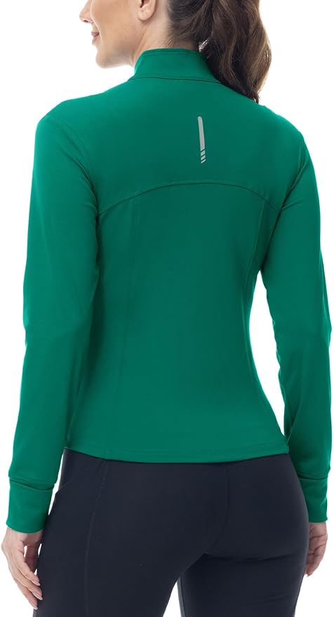 BGOWATU Women's Workout Jacket Lightweight Zip up Running Athletic Jackets with Thumb Holes