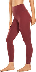 CRZ YOGA Women's Hugged Feeling Compression Leggings - Thick High Waisted Workout Leggings 25"