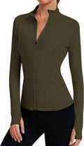 LOMON Women's Athletic Jackets Cropped Long Sleeve Workout Tops Yoga Zip Up Jackets Gym Tops Golf Shirts