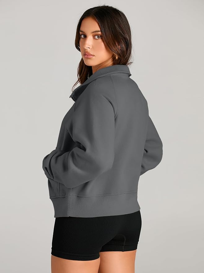 AUTOMET Womens Sweatshirts Half Zip Cropped Pullover Fleece Quarter Zipper Hoodies 2026 Fall Fashion Outfits Clothes