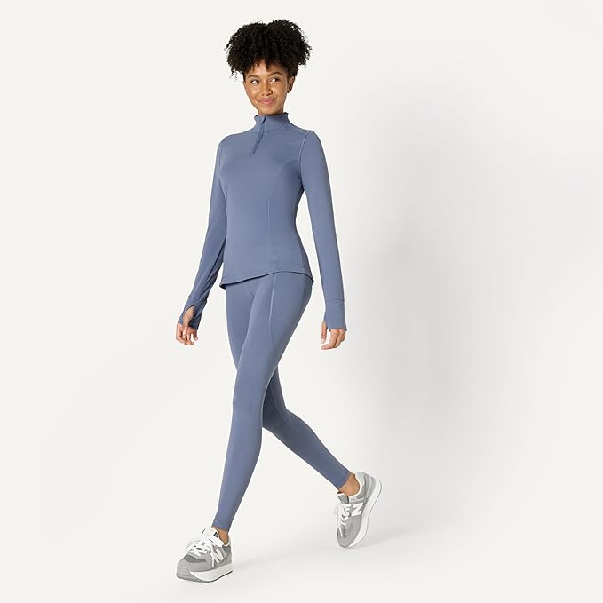 Amazon Essentials Women's Active FormFlex Buttery Soft Slim Fit Quarter Zip Long Sleeve Pullover Jacket