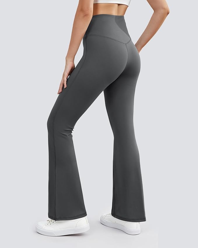 Yoga Pants for Women High Waisted Flare Leggings Bell Bottom Leggings Front Seamless Flared Workout Pants Tummy Control