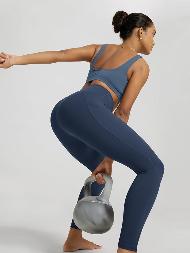 ODODOS Women's High Waisted Yoga Leggings with Pockets, Tummy Control Non See Through Workout Athletic Running Yoga Pants