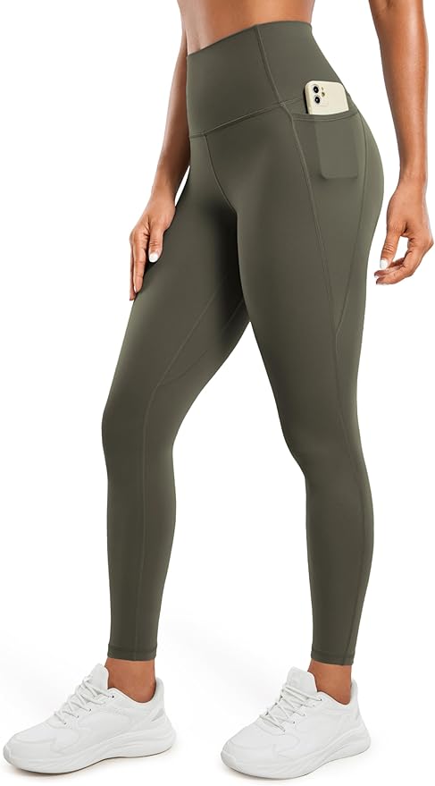 CRZ YOGA Butterluxe Workout Leggings Pockets 28'' - High Waisted Gym Womens Yoga Pants Running Buttery Soft