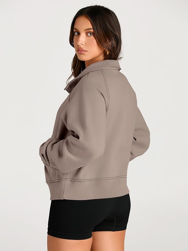 AUTOMET Womens Sweatshirts Half Zip Cropped Pullover Fleece Quarter Zipper Hoodies 2026 Fall Fashion Outfits Clothes