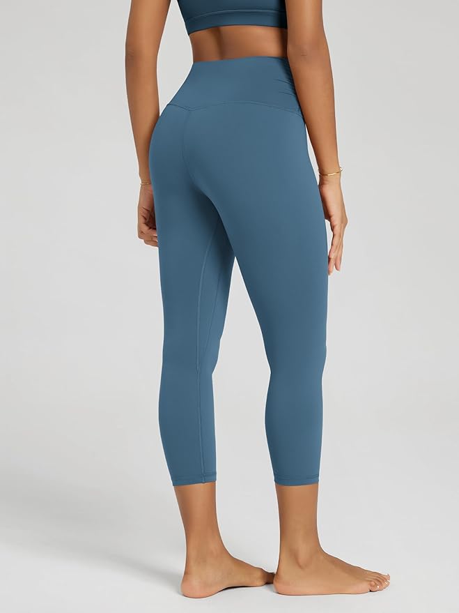ODODOS Women's Cross Waist Yoga Leggings with Inner Pocket, 23"/25"/28" Gathered Crossover Workout Yoga Pants
