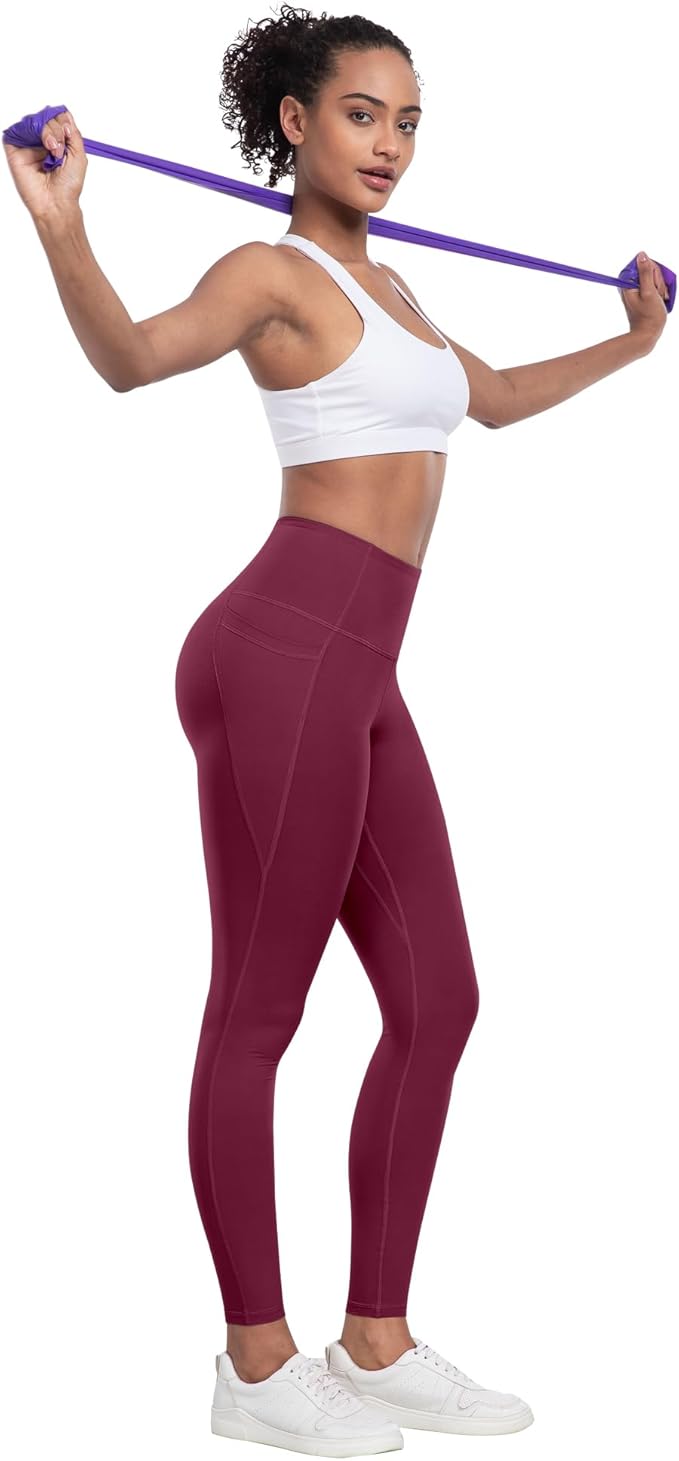 LZYVOO Leggings with Pockets for Women, 6 Packs Soft High Waisted Tummy Control Workout Yoga Pants