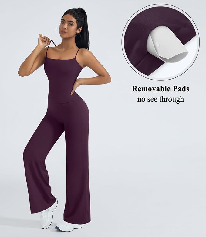 OMKAGI Workout Sets for Women Padded Tank Tops Matching Straight Leg Yoga Outfits