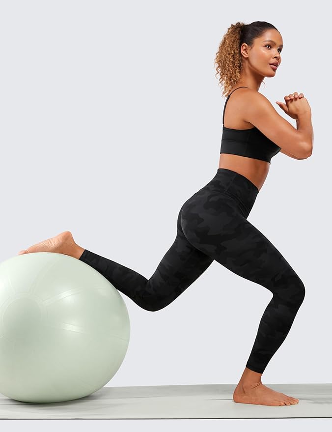 CRZ YOGA Women's Hugged Feeling Compression Leggings - Thick High Waisted Workout Leggings 25"