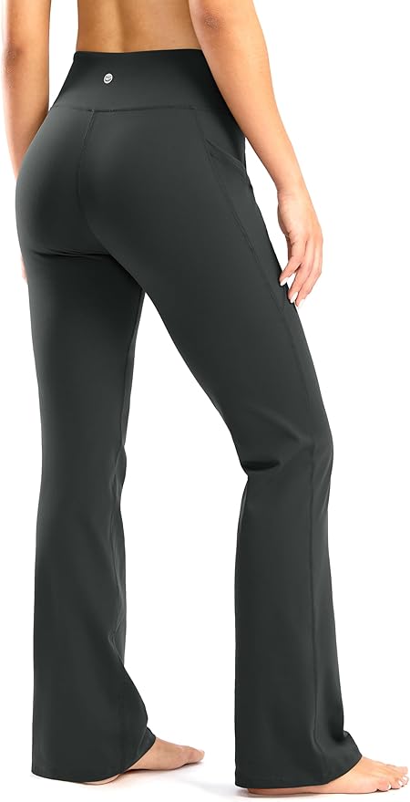 28"/30"/32"/34" Inseam Women's Bootcut Yoga Pants Long Bootleg High-Waisted Flare Pants with Pockets