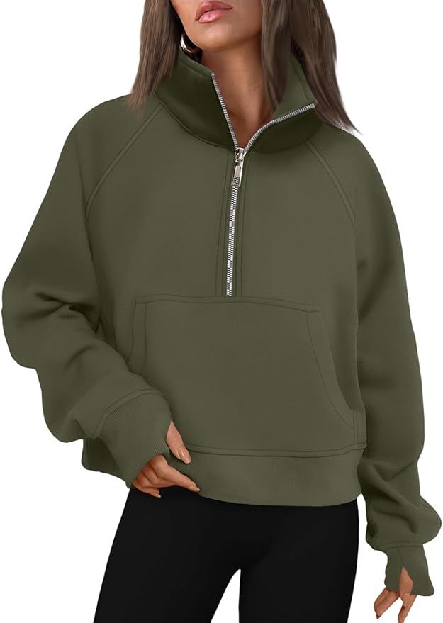 AUTOMET Womens Sweatshirts Half Zip Cropped Pullover Fleece Quarter Zipper Hoodies 2026 Fall Fashion Outfits Clothes