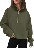 AUTOMET Womens Sweatshirts Half Zip Cropped Pullover Fleece Quarter Zipper Hoodies 2026 Fall Fashion Outfits Clothes