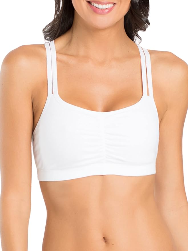 Fruit of the Loom Women's Spaghetti Strap Cotton Sports Bra - All-Day Comfort & Easy Movement