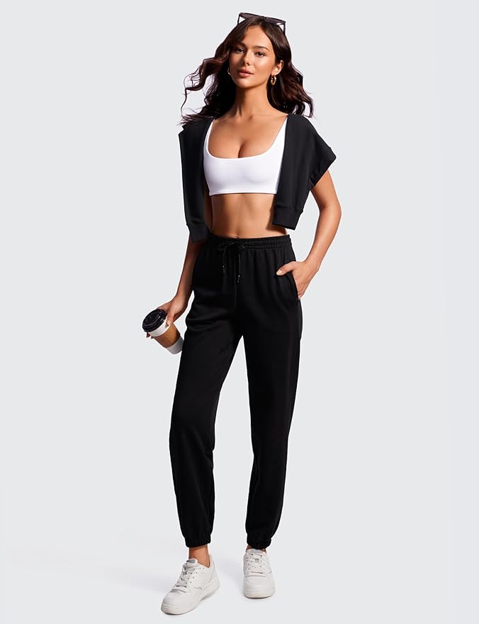 CRZ YOGA Butterluxe Square Neck Spaghetti Strap Sports Bras for Women - Low Coverage Yoga Wireless Padded Cami Crop Top