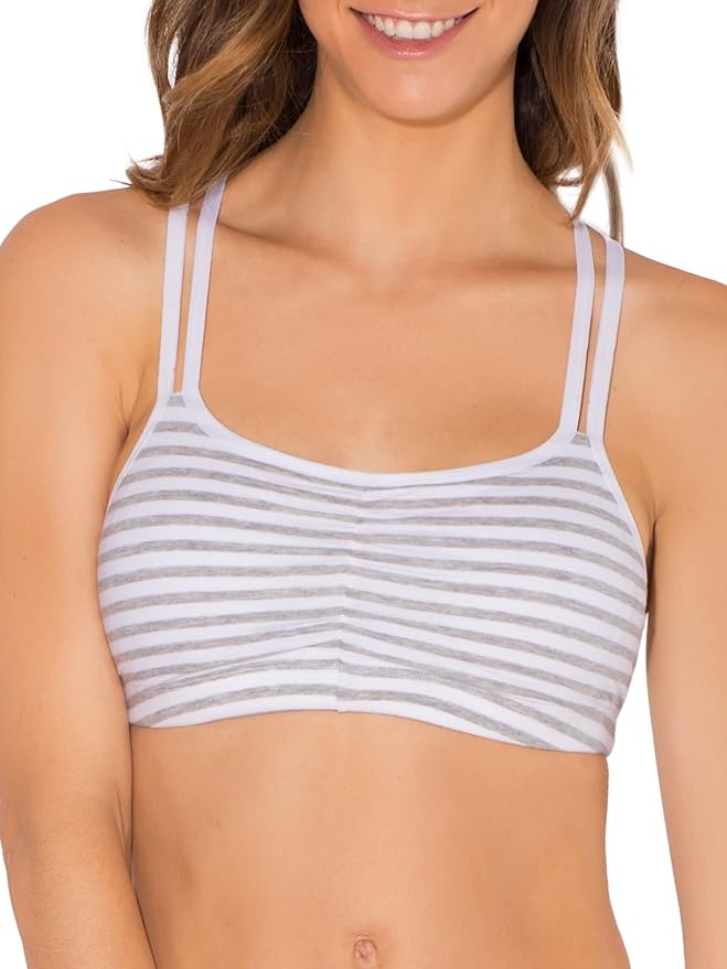 Fruit of the Loom Women's Spaghetti Strap Cotton Sports Bra - All-Day Comfort & Easy Movement