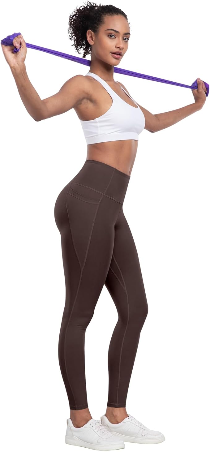 LZYVOO Leggings with Pockets for Women, 6 Packs Soft High Waisted Tummy Control Workout Yoga Pants