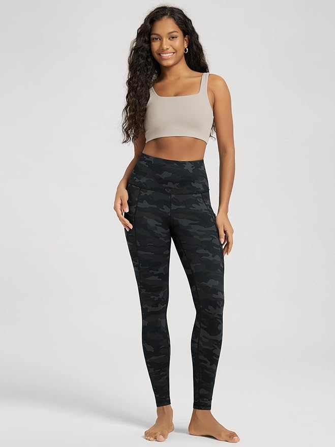 ODODOS Women's High Waisted Yoga Leggings with Pockets, Tummy Control Non See Through Workout Athletic Running Yoga Pants