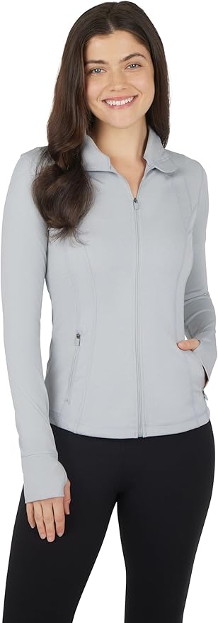 90 Degree By Reflex Full Zip Running Track Jacket Lightweight Athletic Slim Fit Jacket with Thumbholes