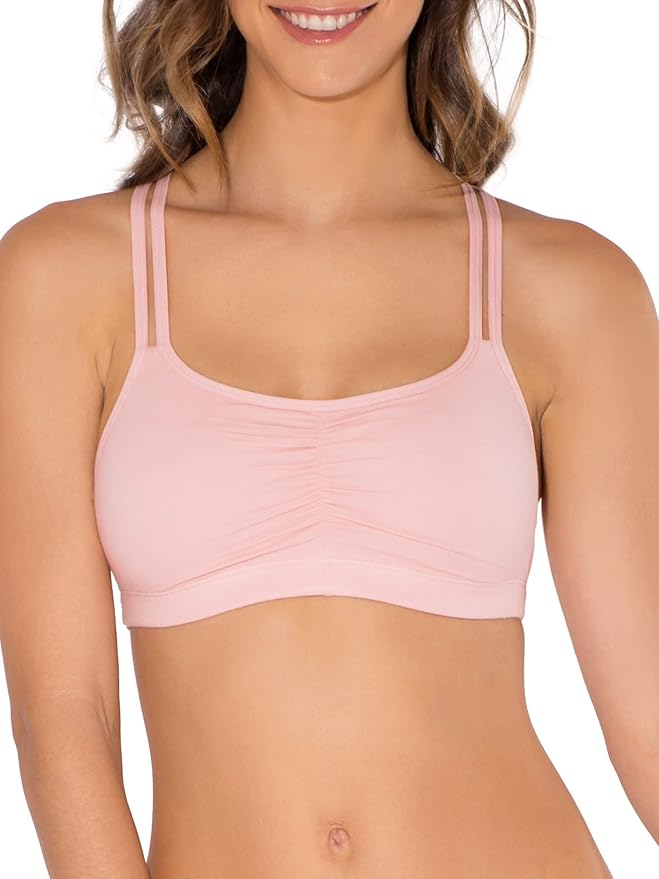 Fruit of the Loom Women's Spaghetti Strap Cotton Sports Bra - All-Day Comfort & Easy Movement