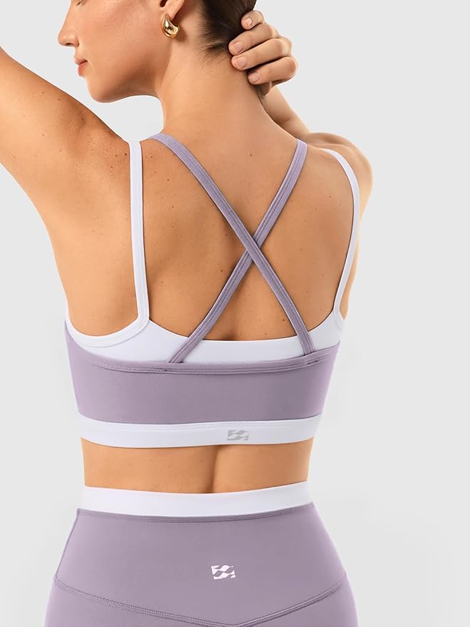 2 Pieces Workout Sets for Women,Seamless Yoga Leggings with Padded Sports Bras,Athletic Matching Outfits,Gym,Casual