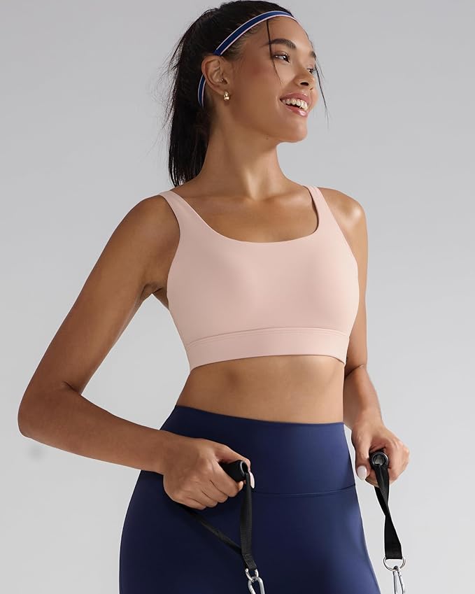 RUNNING GIRL Sports Bra for Women High Support, Molded Cup High Impact Sports Bras with Sewn in Pads Workout Running Bra