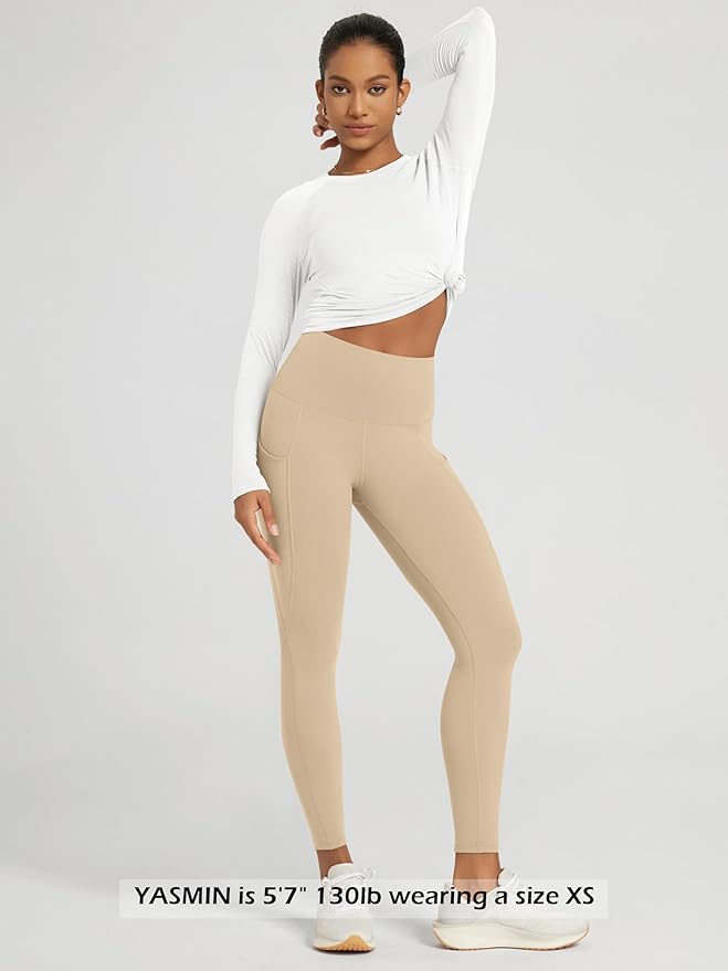 ODODOS Women's High Waisted Yoga Leggings with Pockets, Tummy Control Non See Through Workout Athletic Running Yoga Pants
