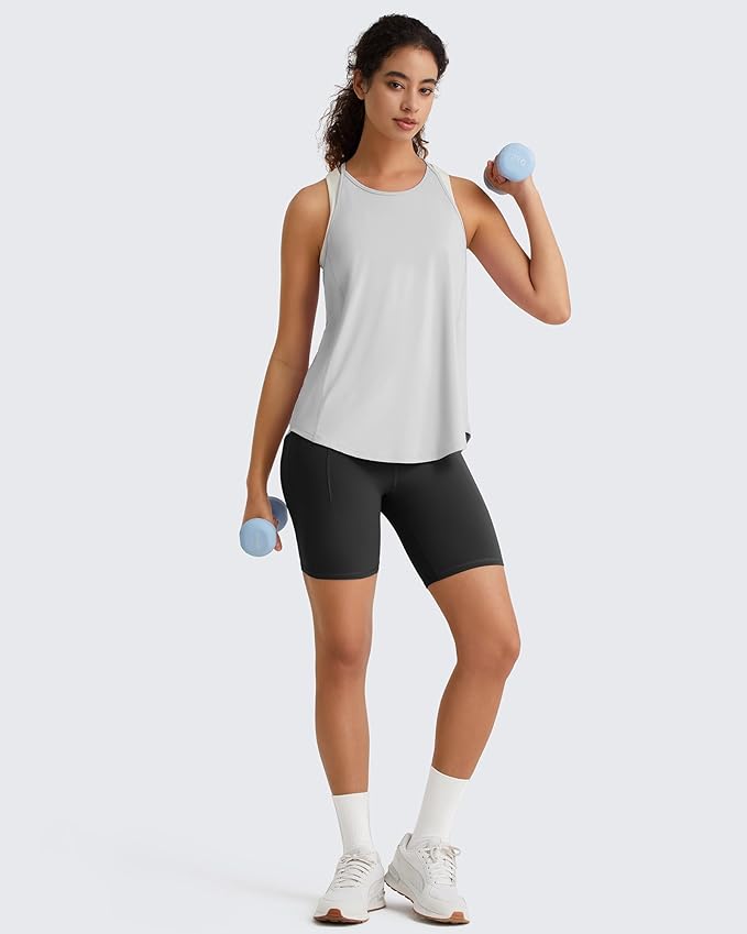 G4Free Workout Athletic Tank Tops for Women Racerback Lightweight Gym Pilates Y-Back Loose Fit Running Tanks Top