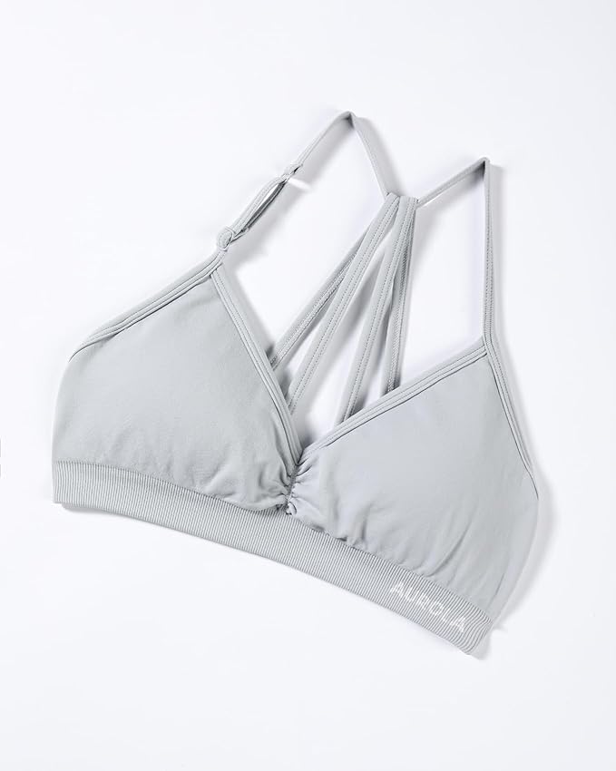 AUROLA Mercury Workout Sports Bras Women Athletic Removable Padded Backless Strapy Minimal Crop Top