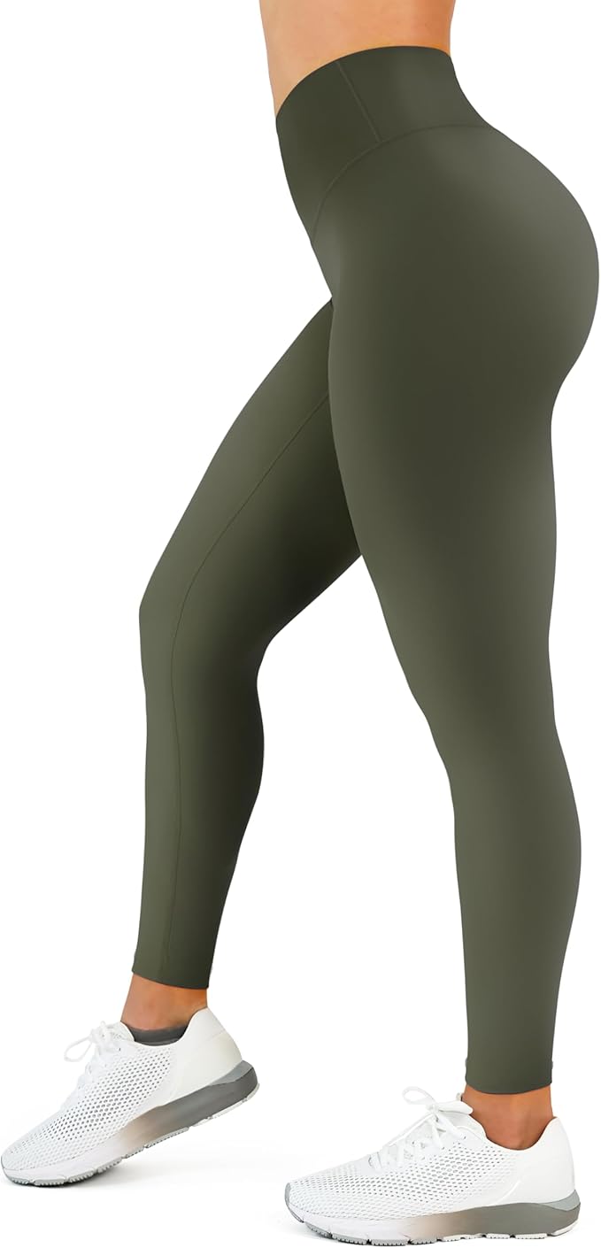 High Waisted Leggings for Women - No Front Seam Tummy Control Yoga Pants for Workout Running No See Through