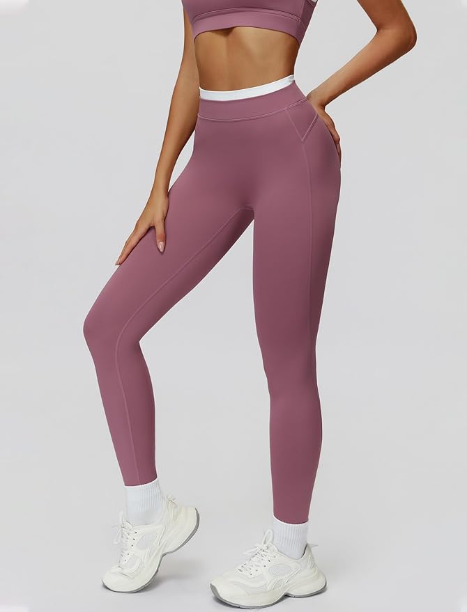 Women 2 Piece Workout U Back Color Block Sports Bra High Waist Active Leggings Yoga Pilates Outfits