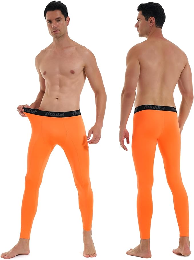 Runhit Men’s Compression Pants Running Tights Workout Leggings Athletic Base Layer Pants for Sports Yoga Basketball
