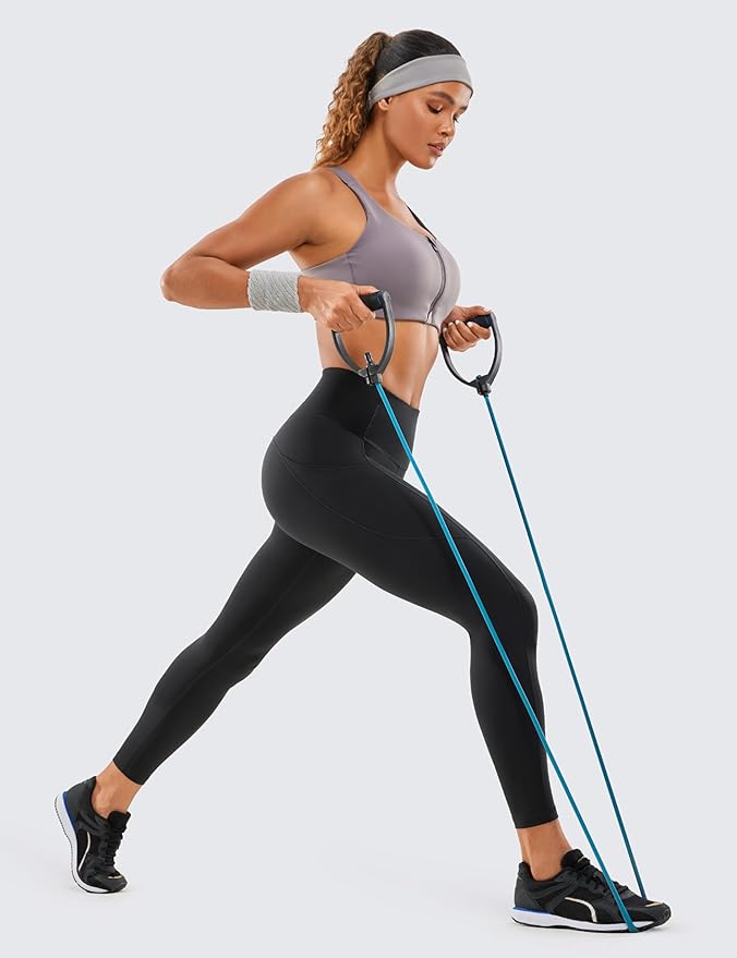 CRZ YOGA Naked Feeling Workout Leggings Pockets 25'' - High Waisted Womens Yoga Pants Running Tights