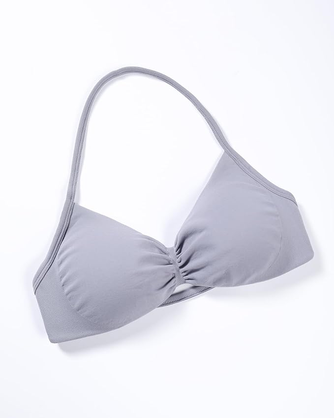 AUROLA Influence Strappy Bra Sports Bras for Women, Backless Padded Impact Strappy Bra Workout Gym Yoga with Removable Cups