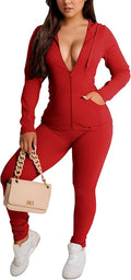 YeGine Women 2 Piece Outfits Long Sleeve Tracksuit Bodycon Matching Sets Hoodie Jacket Jogging Suit