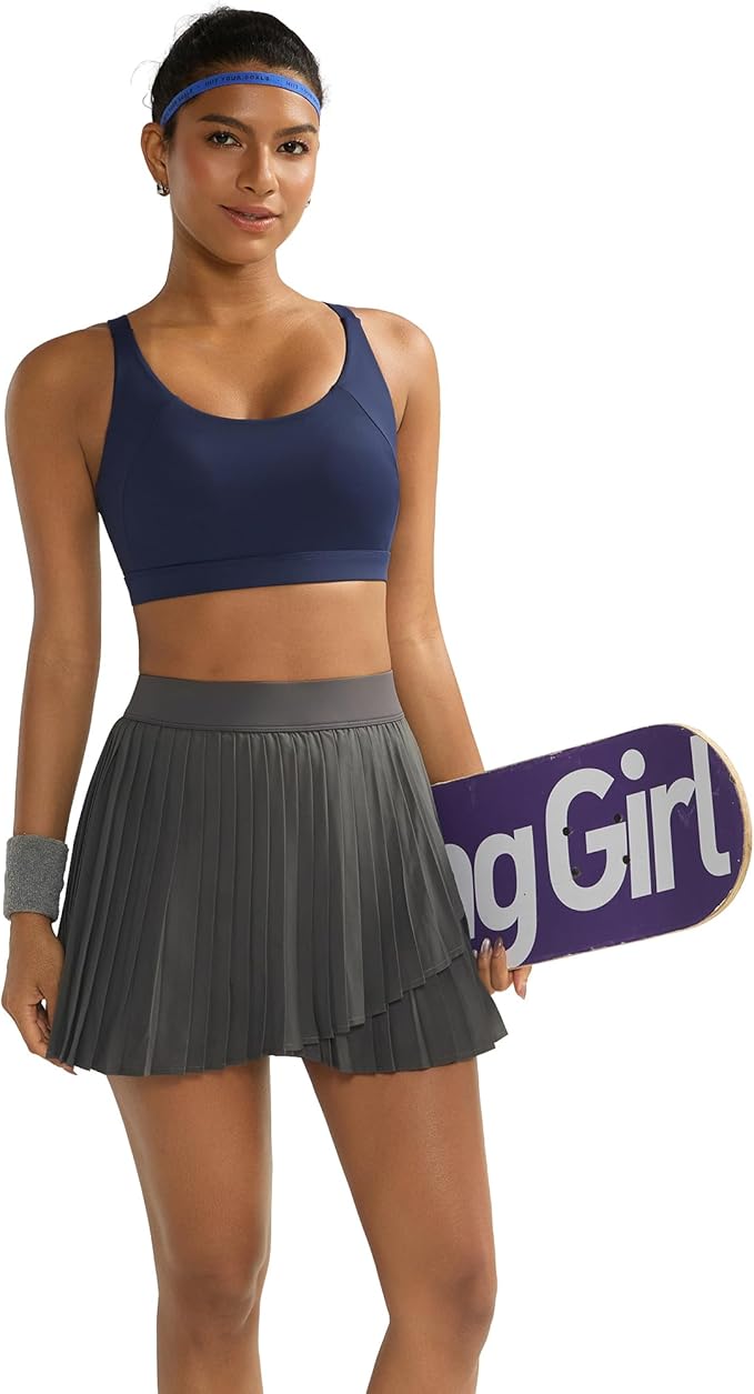 RUNNING GIRL Sports Bra for Women High Support, Molded Cup High Impact Sports Bras with Sewn in Pads