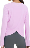 baleaf Women's Running Sun Shirts Long Sleeve UPF 50+ Workout Tops UV Athletic Split Back Quick Dry Lightweight