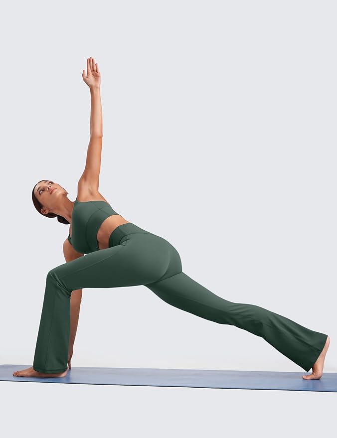 CRZ YOGA Butterluxe Flare Leggings 29"/30.5"/32"/33.5" - High Waist Bootcut Wide Leg Lounge Womens Yoga Pants with Pocket