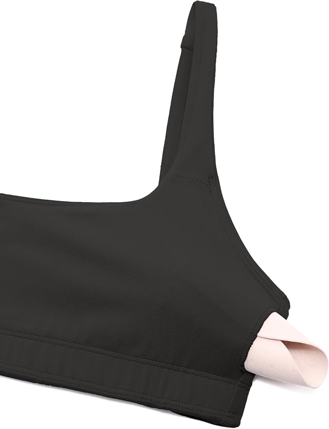 CRZ YOGA Butterluxe Square Neck Spaghetti Strap Sports Bras for Women - Low Coverage Yoga Wireless Padded Cami Crop Top