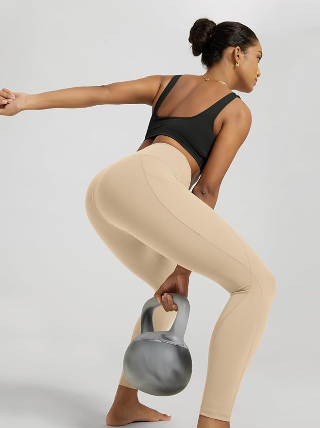ODODOS Women's High Waisted Yoga Leggings with Pockets, Tummy Control Non See Through Workout Athletic Running Yoga Pants