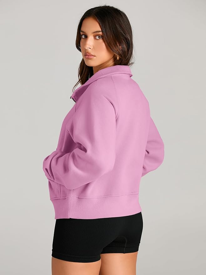 AUTOMET Womens Sweatshirts Half Zip Cropped Pullover Fleece Quarter Zipper Hoodies 2026 Fall Fashion Outfits Clothes