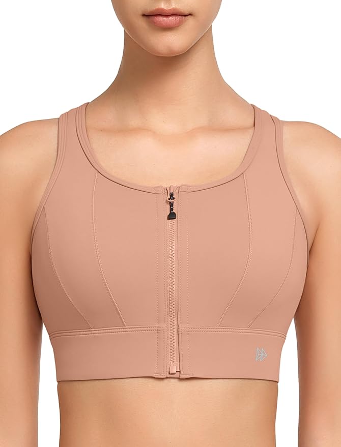 Yvette Front Closure Sports Bras for Women High Support Large Bust Supportive Sports Bra High Impact for Running