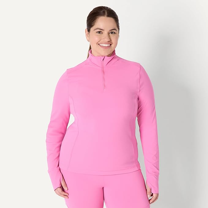 Amazon Essentials Women's Active FormFlex Buttery Soft Slim Fit Quarter Zip Long Sleeve Pullover Jacket