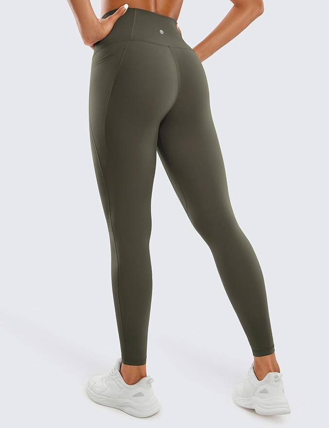 CRZ YOGA Butterluxe Workout Leggings Pockets 28'' - High Waisted Gym Womens Yoga Pants Running Buttery Soft