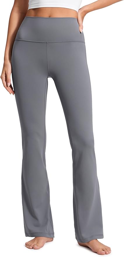 CRZ YOGA Butterluxe Flare Leggings 29"/30.5"/32"/33.5" - High Waist Bootcut Wide Leg Lounge Womens Yoga Pants with Pocket