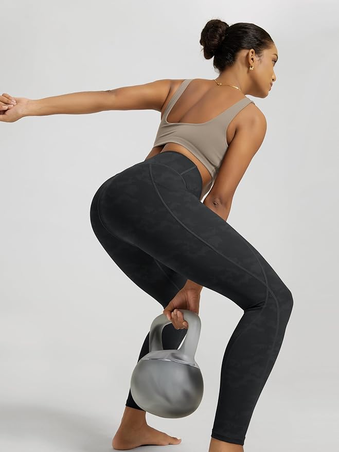 ODODOS Women's High Waisted Yoga Leggings with Pockets, Tummy Control Non See Through Workout Athletic Running Yoga Pants