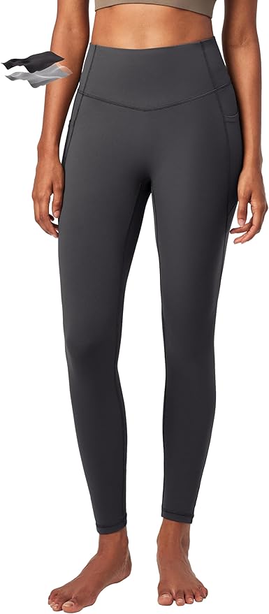 Heathyoga Compression Leggings for Women Tummy Control No Front Seam Leggings with Pockets for Women Workout Yoga Pants
