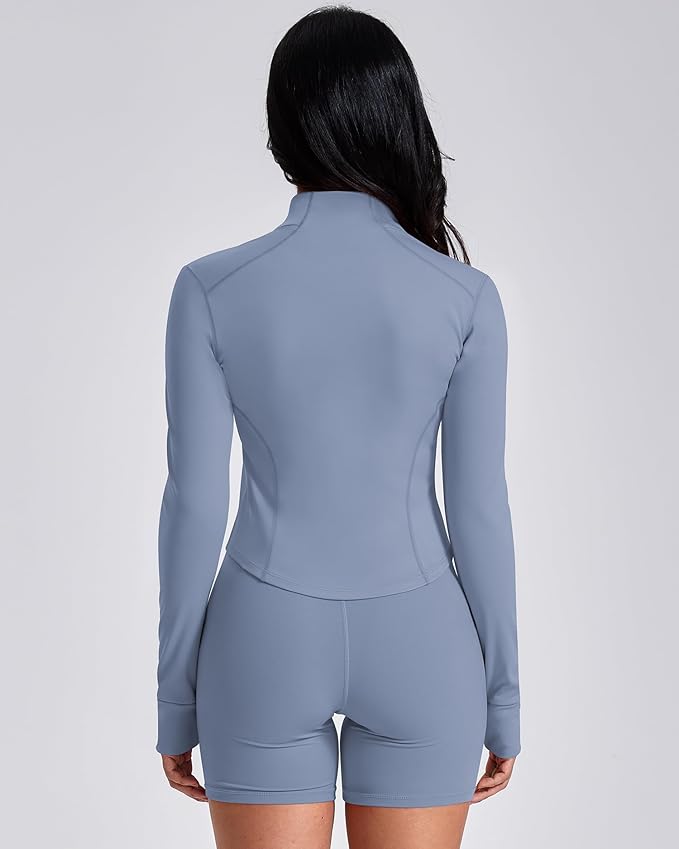 GYM RAINBOW Workout Jackets for Woman Lightweight Athletic Full Zip Running Jacket BBL Cropped Jackets Slim With Thumb Holes