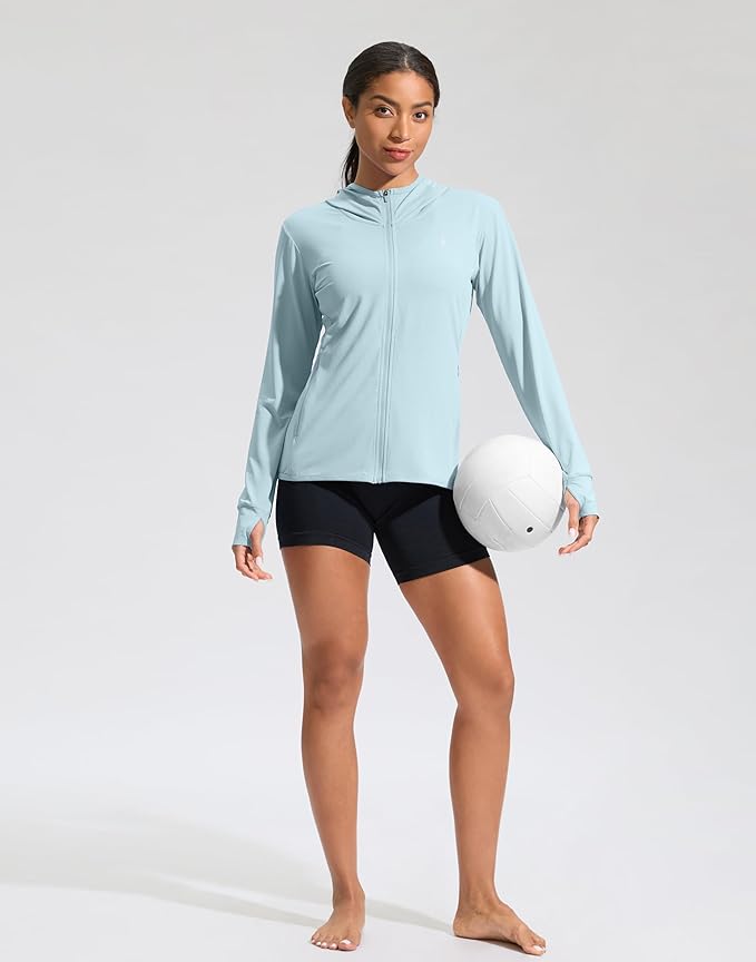 Soothfeel Women's UPF 50+ Sun Protection Hoodie Jacket Lightweight Long Sleeve Sun Shirt for Women with Pocket Hiking Outdoor